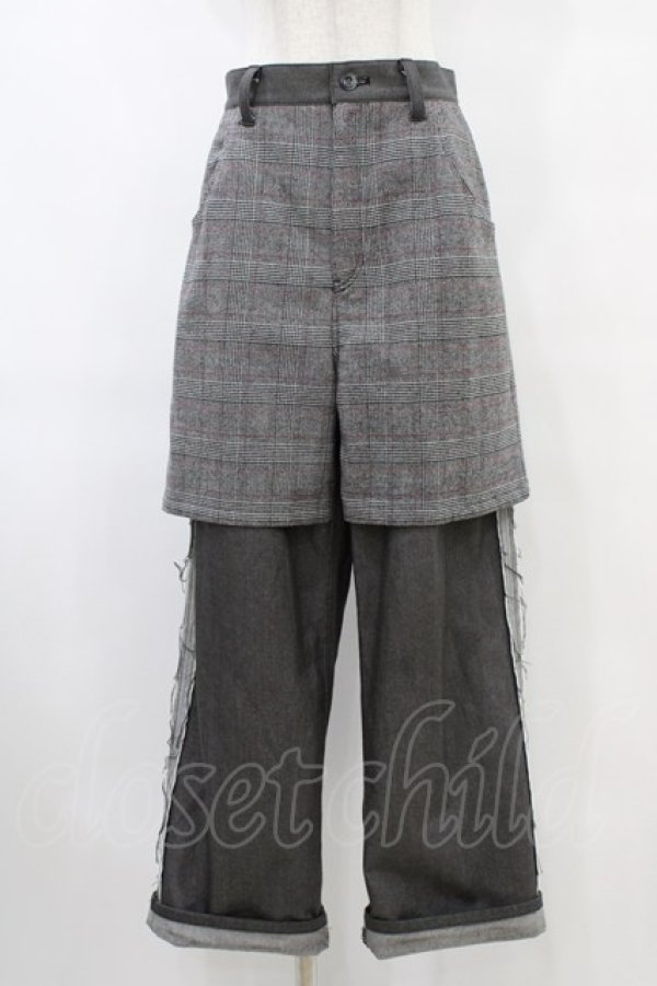 画像1: MILKBOY / LAYERED PANTS  グレー×チェック H-25-10-04-1003-MB-PA-KB-ZH (1)