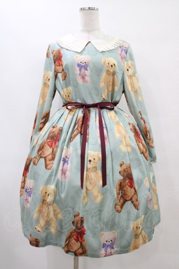 画像1: Leur Getter / Teddy Friends袖付きワンピース トールサイズ(L) ミント H-25-10-04-1015-LU-OP-KB-ZH (1)