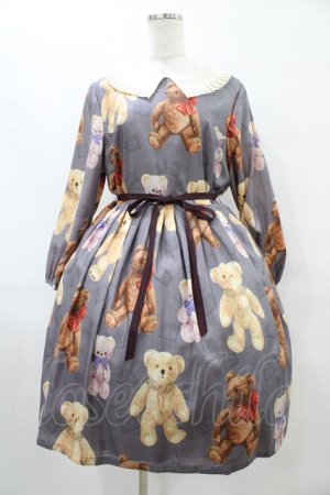 画像: Leur Getter / Teddy Friends袖付きワンピース トールサイズ(L) グレー H-25-10-04-1016-LU-OP-KB-ZH