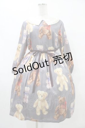 画像: Leur Getter / Teddy Friends袖付きワンピース トールサイズ(L) グレー H-25-10-04-1016-LU-OP-KB-ZH
