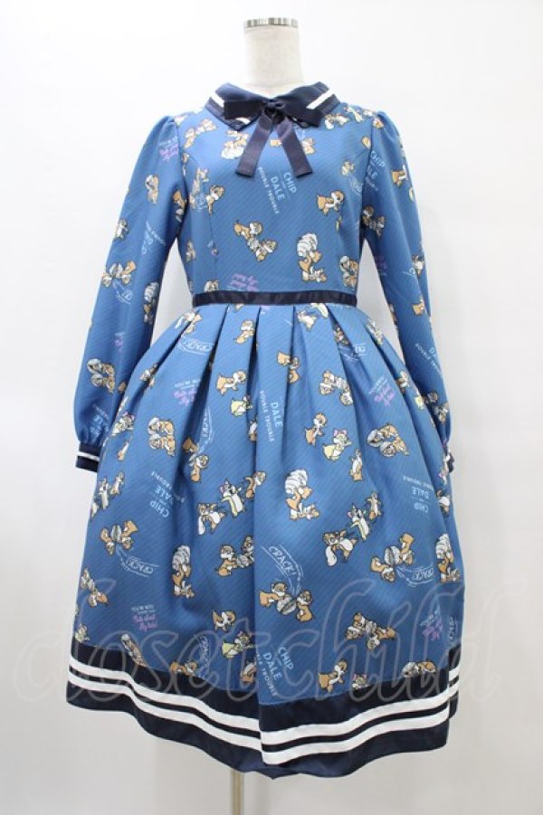 画像1: Emily Temple cute / チップとデールワンピース  ブルー H-25-10-04-1018-ET-OP-KB-ZH (1)