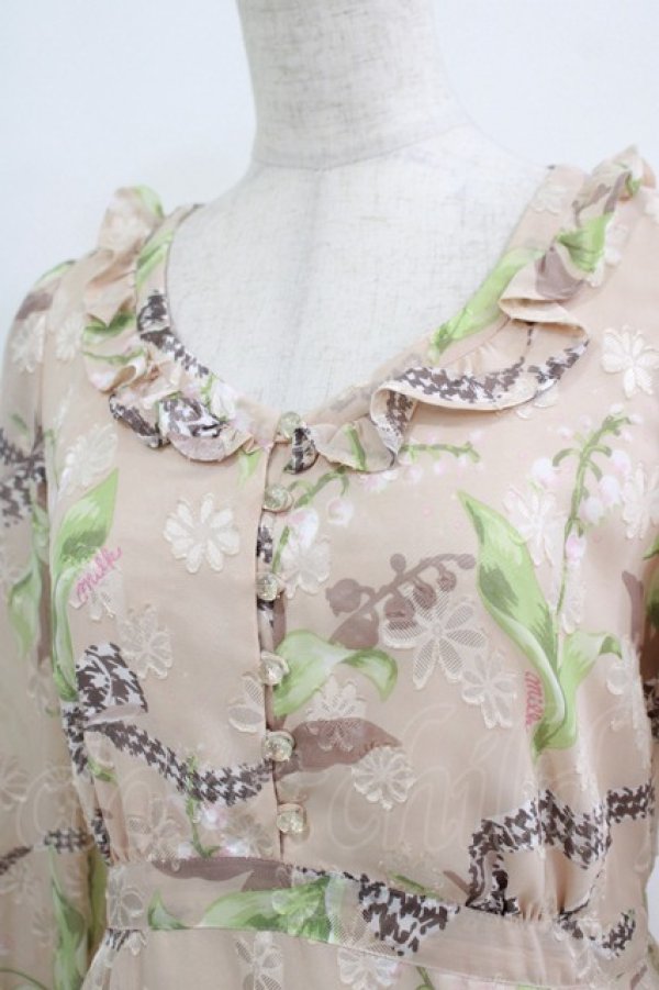 画像4: MILK / Lilybellシアードレス  ハニーベージュ H-25-10-04-009-ML-OP-KB-ZH (4)