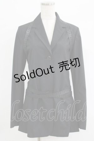 画像: Jean Paul GAULTIER / レザーベルト付シャツジャケット FEMME/40 ブラック H-25-10-04-020-GO-JA-KB-ZH