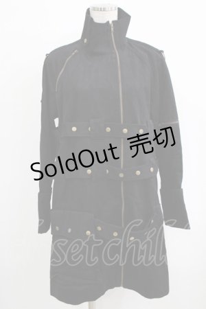 画像: BPN / ハイネックベルトZIPジャケット  黒 H-25-10-04-021-GO-JA-KB-ZH