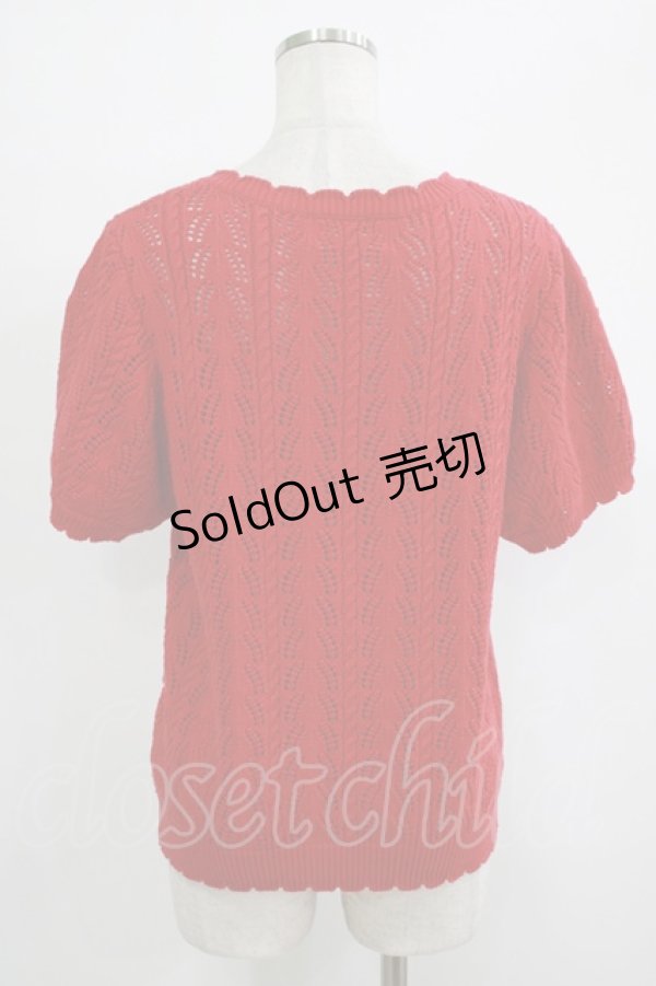 画像3: PINK HOUSE / Straw-berry Hatモチーフカーディガン Free レッド H-25-10-05-043-LO-TO-NS-ZH (3)