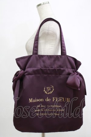 画像: Maison de FLEUR / ダブルリボントートバッグ  パープル H-25-10-05-048-LO-BG-NS-ZH