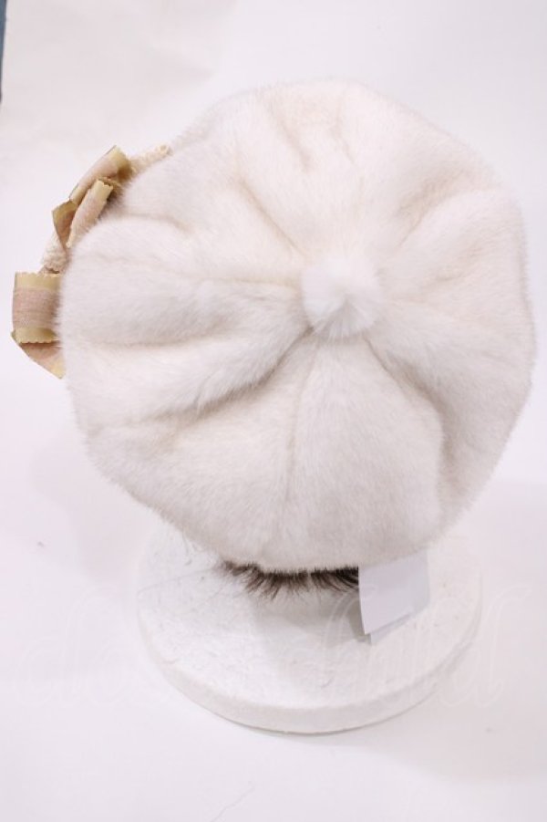 画像2: Hoshibako Works / アイシング・フリル リボンファーベレー  オフ/ベージュ H-25-10-05-1040-LO-AC-NS-ZH (2)