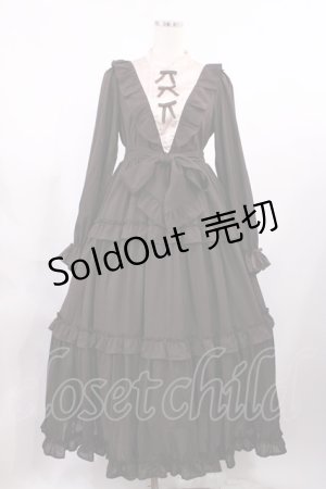 画像: axes femme kawaii / クラシカルフリルロングワンピ M ブラウン H-25-10-05-1003-AX-OP-NS-ZH