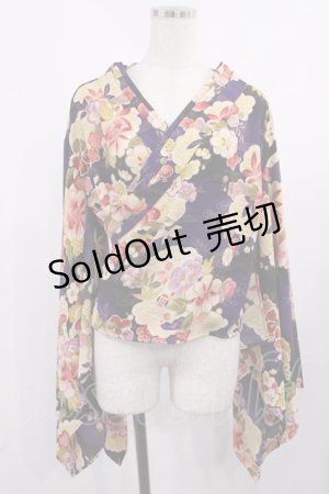 画像: NO.S PROJECT / 大正浪漫カシュクール/紫苑の花籠 Free パープル H-25-10-05-1024-LO-BL-NS-ZH