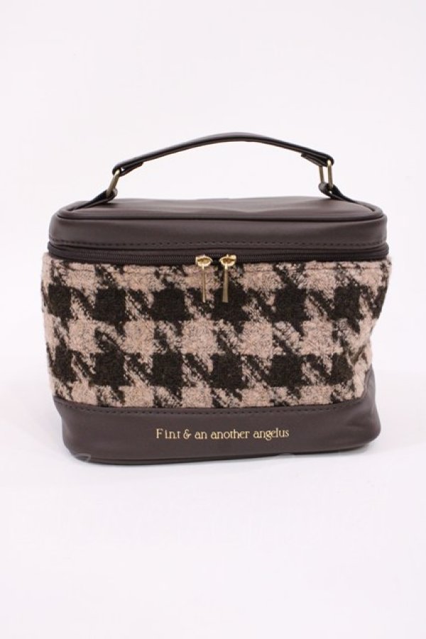 画像1: an another angelus / ストラップ付き2wayバニティポーチ  ブラウン H-25-10-05-1034-CA-BG-NS-ZH (1)