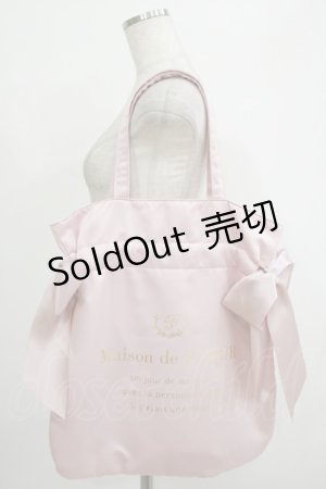 画像: Maison de FLEUR / ダブルリボントートバッグ  ピンク H-25-10-05-051-LO-BG-NS-ZH