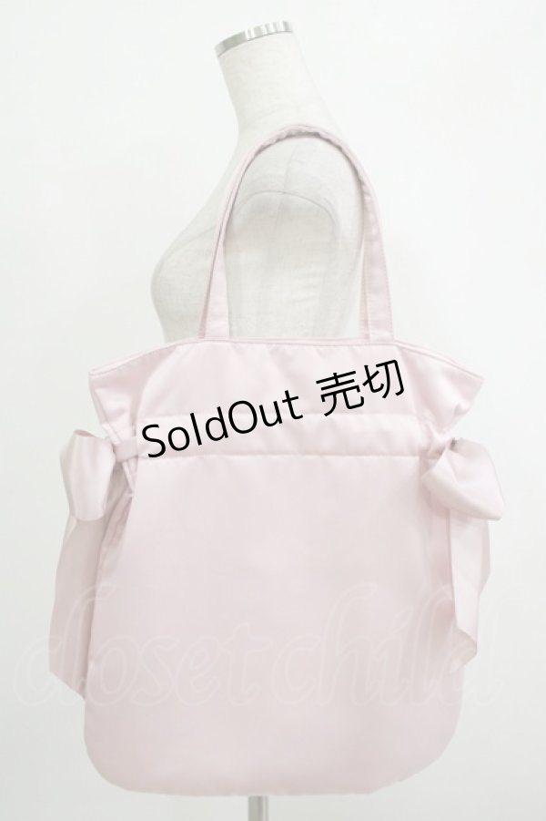 画像2: Maison de FLEUR / ダブルリボントートバッグ  ピンク H-25-10-05-051-LO-BG-NS-ZH (2)