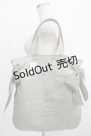 画像: Maison de FLEUR / ダブルリボントートバッグ  グリーン H-25-10-05-052-LO-BG-NS-ZH