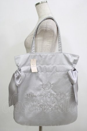 画像: Maison de FLEUR / ラメダブルリボントートバッグ  シルバー H-25-10-05-055-LO-BG-NS-ZH