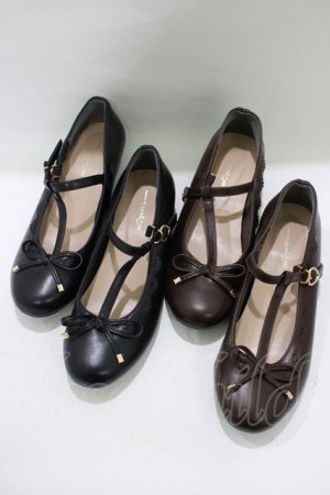 画像: m petit by misako / AMTストラップレインパンプス L ブラック/ブラウン H-25-10-05-084-LO-SH-NS-ZH
