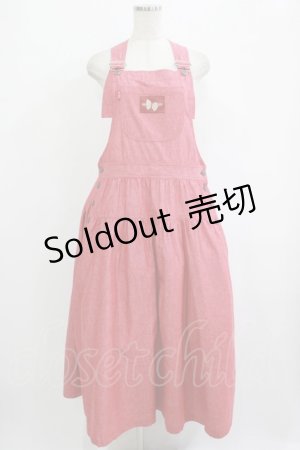 画像: PINK HOUSE / ワッペンジャンパースカート Free レッド H-25-10-05-011-LO-OP-NS-ZH