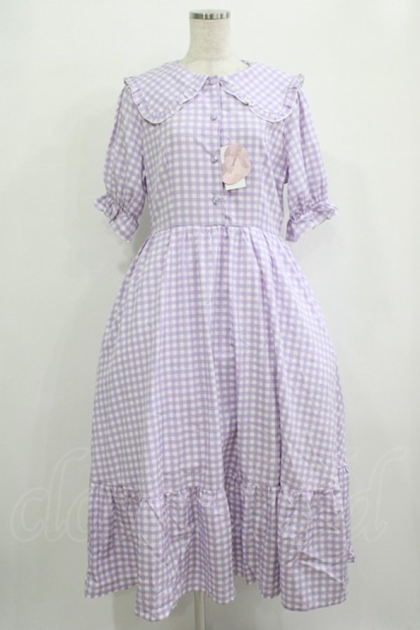 画像1: m petit by misako / TT*AMギンガムチェック LL ラベンダー H-25-10-05-015-LO-OP-NS-ZH (1)