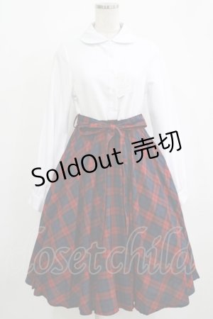 画像: Favorite / チェック切替ワンピース M~L オフ/レッド H-25-10-05-016-LO-OP-NS-ZH