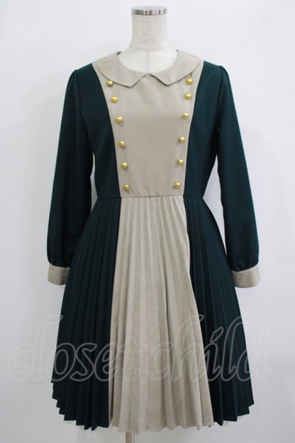 画像1: Fi.n.t / ロザリーヌ アコーディオンプリーツワンピース Free グリーン H-25-10-05-018-CA-OP-NS-ZH (1)