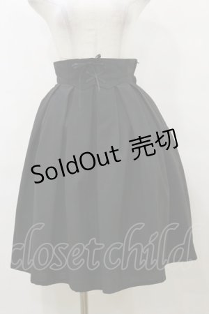 画像: Innocent World White / 編み上げタックスカート M55cm丈 ブラック H-25-10-06-059-IW-SK-NS-ZH