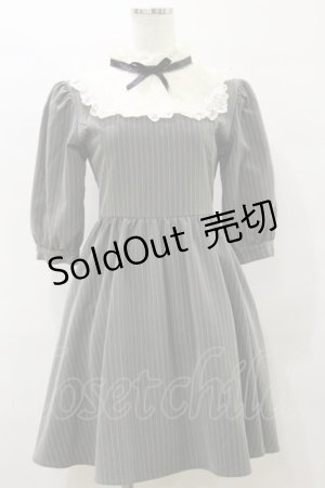 画像: Ank Rouge / ストライプレース切替ワンピース M グレー H-25-10-06-061-CA-OP-NS-ZH