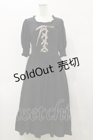 画像: m petit by misako / AMレースアップワンピース L ブラック H-25-10-06-063-LO-OP-NS-ZH