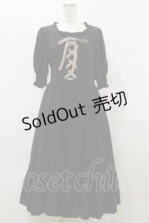 画像: m petit by misako / AMレースアップワンピース M ブラック H-25-10-06-064-LO-OP-NS-ZH