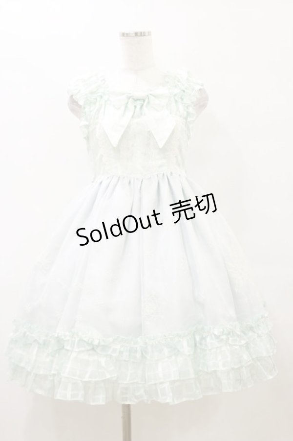 画像1: BABY,THE STARS SHINE BRIGHT / ユキノナミダヒメ柄Bright Checkジャンパースカート Free サックス H-25-10-06-075-BA-OP-NS-ZH (1)