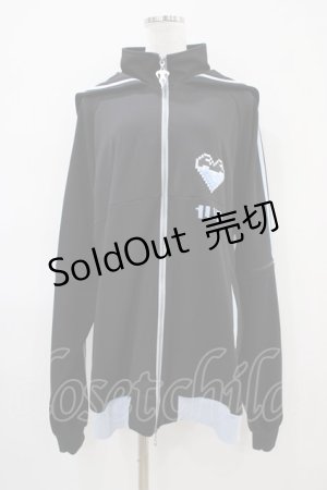 画像: LISTEN FLAVOR / 1UPハートセーラー襟2WAYジャージパーカー  ブラック×ライトブルー H-25-10-06-1036-PU-TO-KB-ZH