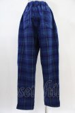 画像2: Deorart / ウールツイルチェック柄テーパードパンツ L ブルー H-25-10-06-1006-PU-PA-KB-ZH (2)