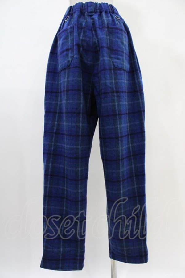 画像2: Deorart / ウールツイルチェック柄テーパードパンツ L ブルー H-25-10-06-1006-PU-PA-KB-ZH (2)