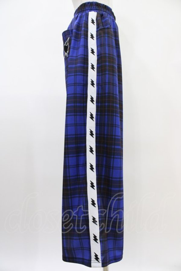 画像3: LISTEN FLAVOR / イナズマずっきゅん チェックジャージパンツ  ブルーチェック H-25-10-06-1007-PU-PA-KB-ZH (3)