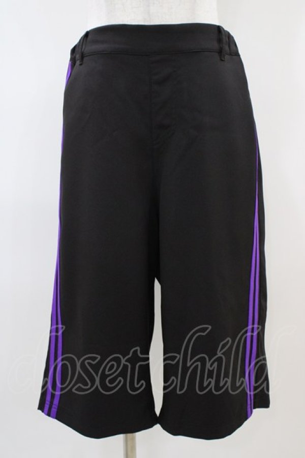 画像1: Deorart / サイドライン・ハーフパンツ L ブラック×パープル H-25-10-06-1010-PU-PA-KB-ZH (1)