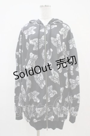 画像: LISTEN FLAVOR / ハーネスベア総柄ZIPパーカー  MONO H-25-10-06-1025-PU-TO-KB-ZH