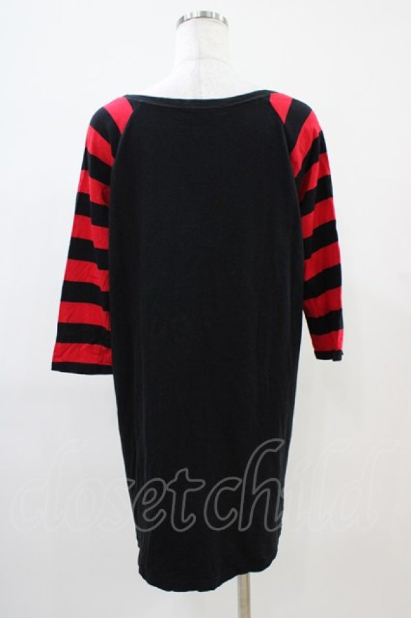 画像2: HELL CAT PUNKS / ボーダー切替カットソーワンピ  黒 H-25-10-06-1027-PU-OP-KB-ZT277 (2)