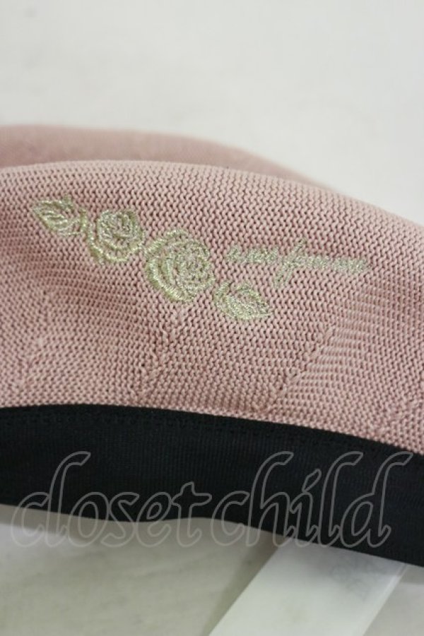 画像2: axes femme / ラメ刺繍入サーモベレー  ピンク H-25-10-06-015-AX-AC-NS-ZH (2)