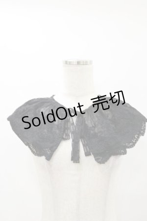 画像: m petit by misako / AMレース付け襟  ブラック H-25-10-06-019-LO-ZA-NS-ZH