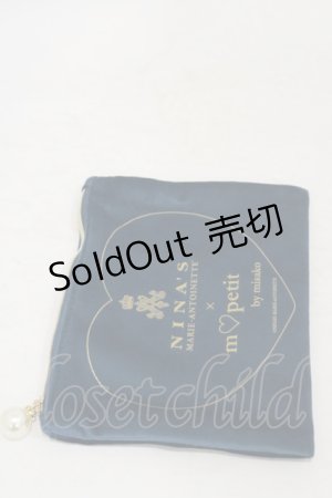 画像: m petit by misako / AM*コウチャツキベロアポーチ（紅茶無し）  ネイビー H-25-10-06-033-LO-ZA-NS-ZH