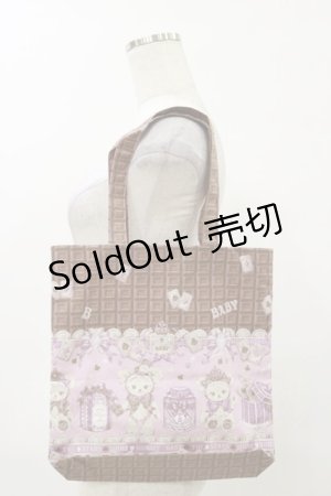 画像: BABY,THE STARS SHINE BRIGHT / くまくみゃちゃんのスウィートチョコレート柄トートBag  ブラウン H-25-10-06-037-BA-BG-NS-ZH