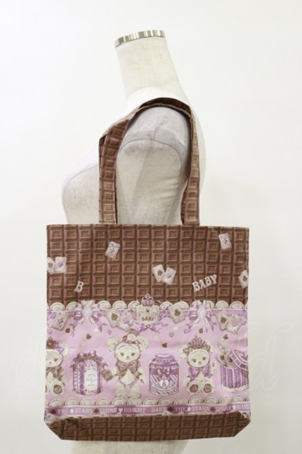 画像1: BABY,THE STARS SHINE BRIGHT / くまくみゃちゃんのスウィートチョコレート柄トートBag  ブラウン H-25-10-06-037-BA-BG-NS-ZH (1)