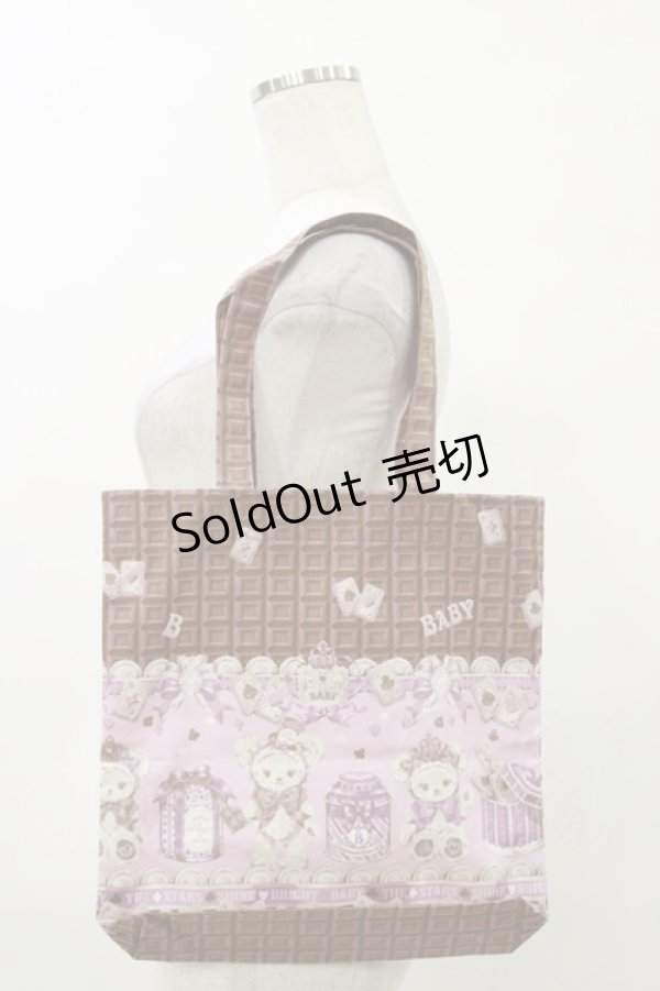 画像1: BABY,THE STARS SHINE BRIGHT / くまくみゃちゃんのスウィートチョコレート柄トートBag  ブラウン H-25-10-06-037-BA-BG-NS-ZH (1)