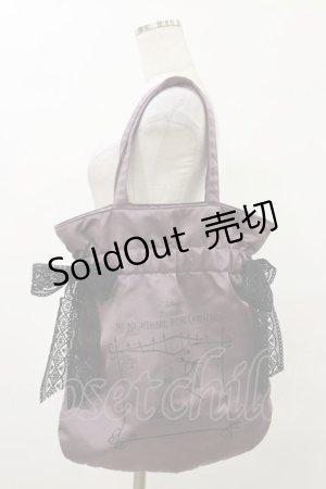 画像: Maison de FLEUR / Jack&Sally/ダブルリボンギャザートート  パープル H-25-10-06-038-LO-BG-NS-ZH