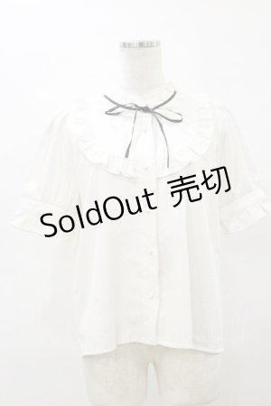 画像: evelyn / ヨークフリルリボンブラウス Free オフ H-25-10-06-040-LO-BL-NS-ZH