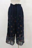 画像2: axes femme / 小花刺繍リラックスワイドパンツ M ネイビー H-25-10-07-059-AX-PA-NS-ZH (2)