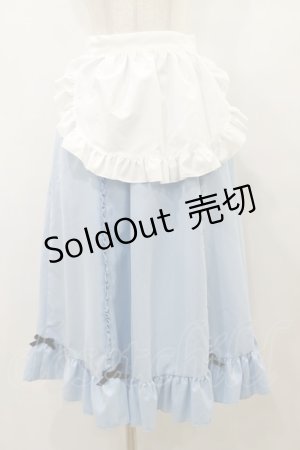 画像: Cherirulu Chocola / MYフリルスカート+エプロン M サックス H-25-10-07-065-LO-SK-NS-ZH