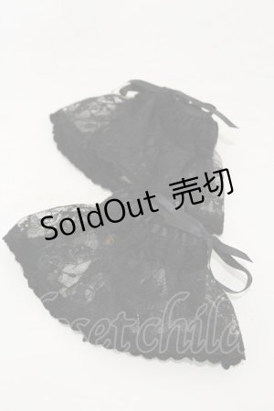 画像: ALICE and the PIRATES / A/Pレース地お袖とめ  ブラック H-25-10-07-008-PA-ZA-NS-ZH