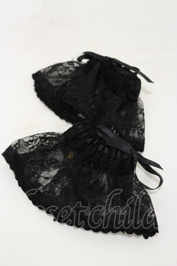 画像1: ALICE and the PIRATES / A/Pレース地お袖とめ  ブラック H-25-10-07-008-PA-ZA-NS-ZH (1)