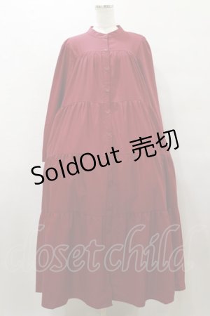 画像: axes femme / 前ボタン長袖ワンピース Free レッド H-25-10-07-075-AX-OP-NS-ZH