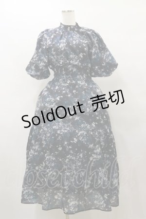 画像: axes femme / オーガンジーフラワーワンピース Free ブラック H-25-10-07-076-AX-OP-NS-ZH