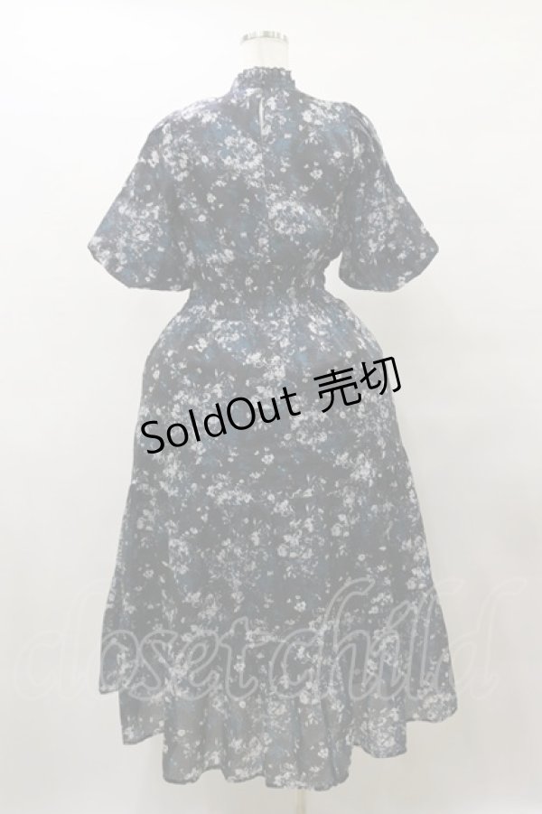 画像2: axes femme / オーガンジーフラワーワンピース Free ブラック H-25-10-07-076-AX-OP-NS-ZH (2)